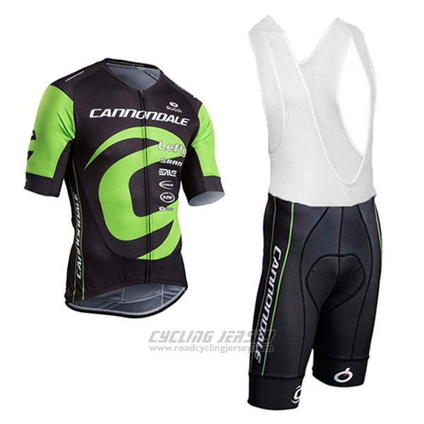 2017 Cycling Jersey Cannondale Green and Black Short Sleeve and Bib Short